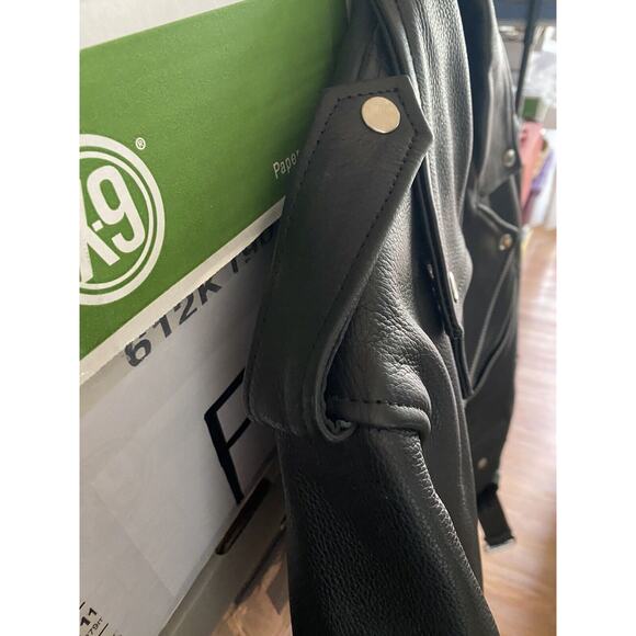 CUSTOM BILT BLACK LEATHER MOTORCYCLE BIKER JACKET - SIZE XL NO FLAWS! - Picture 5 of 11